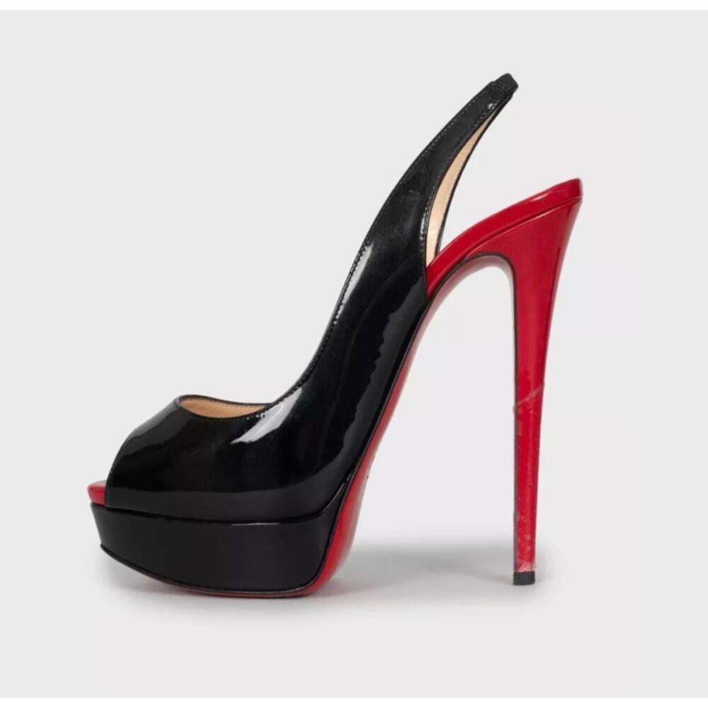 Christian Louboutin Black Patent Leather Stiletto Pumps - Picture 1 of 5